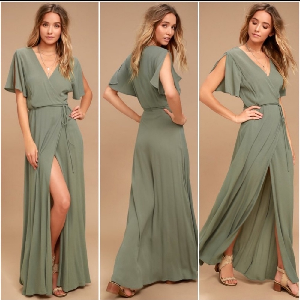 MUCH OBLIGED WASHED OLIVE GREEN WRAP MAX
